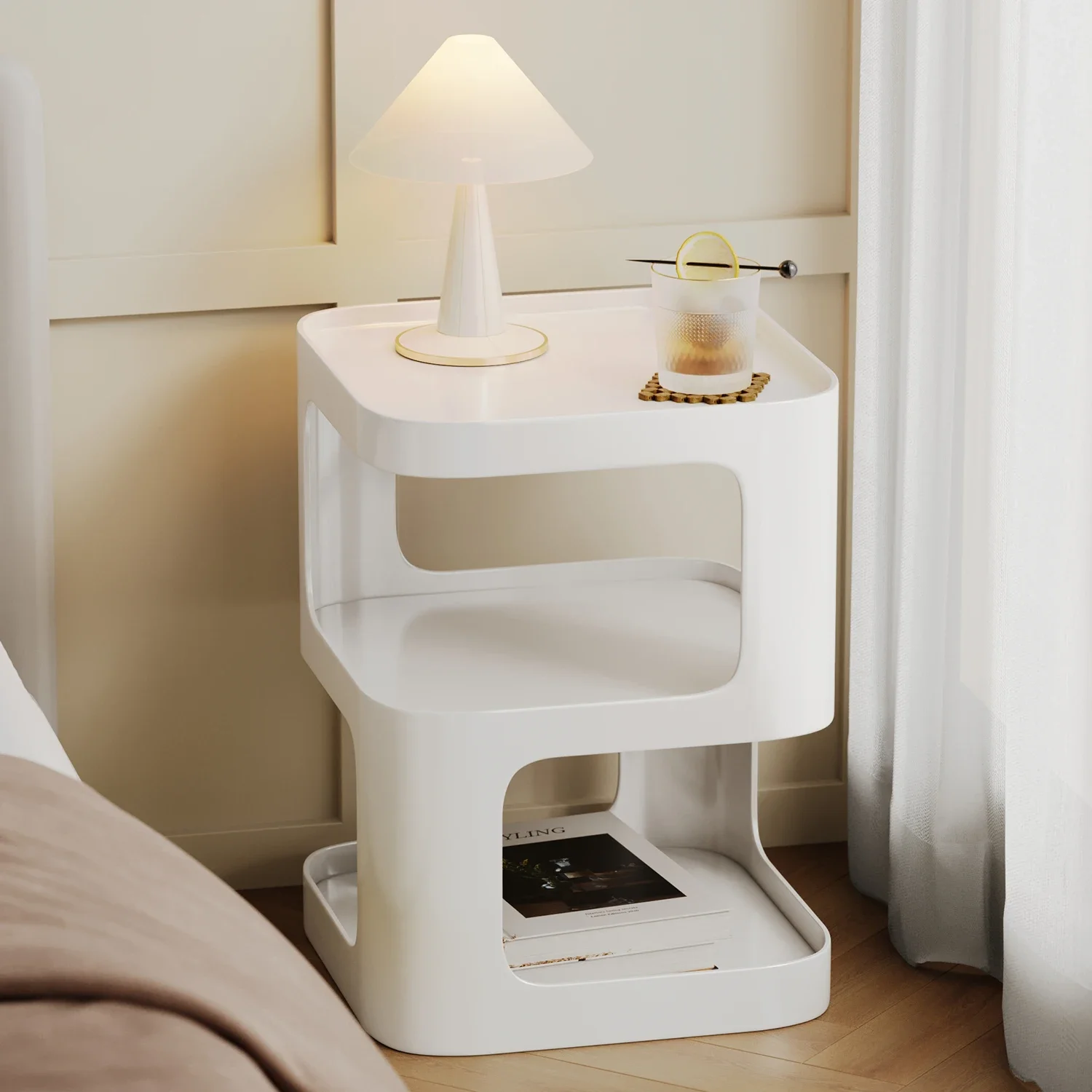 

Bedside table home bedroom small apartment simple modern simple shelf online celebrity American sofa several storage tables