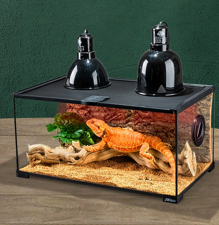 Glass feeding box for horned frogs, spiders, lizards, ciliary horns, palace beetles, water turtles, feeding box, crawler tank