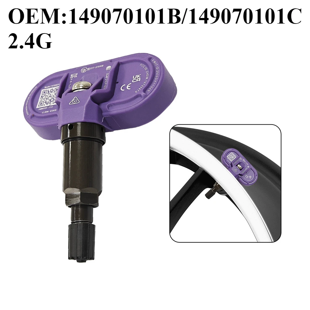 

Датчик давления в шинах (TPMS) 149070101B/149070101C для Tesla Model 3/Y/S/X, 2.4 ГГц, с новыми батареями Panasonic CR2032 (1/4 шт.)
