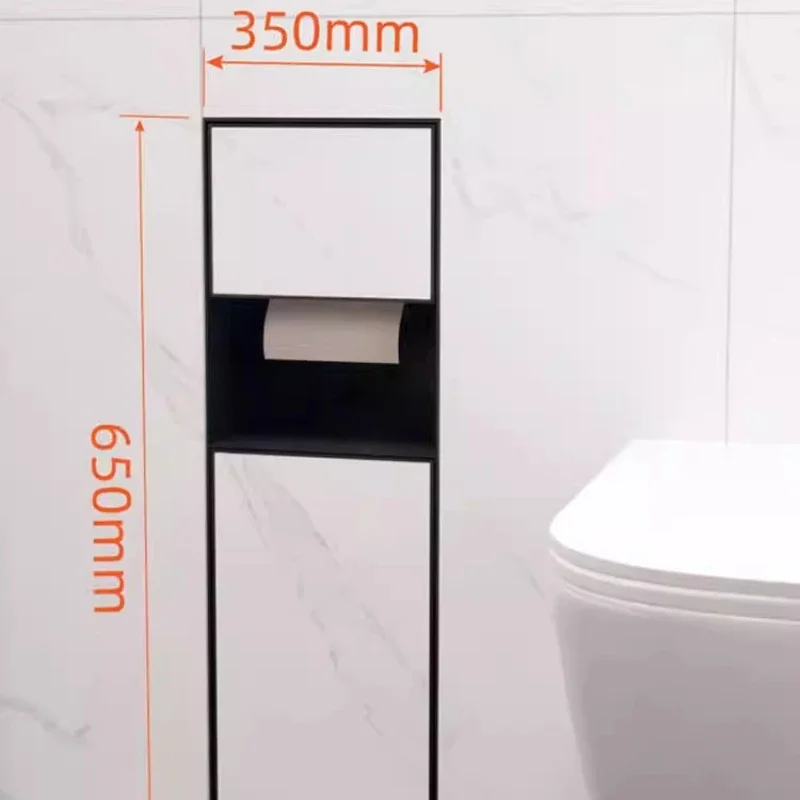 

Toilet Embedded Trash Can 304 Stainless Steel Hidden Waste Bin Metal Embedded Tissue Box Niche