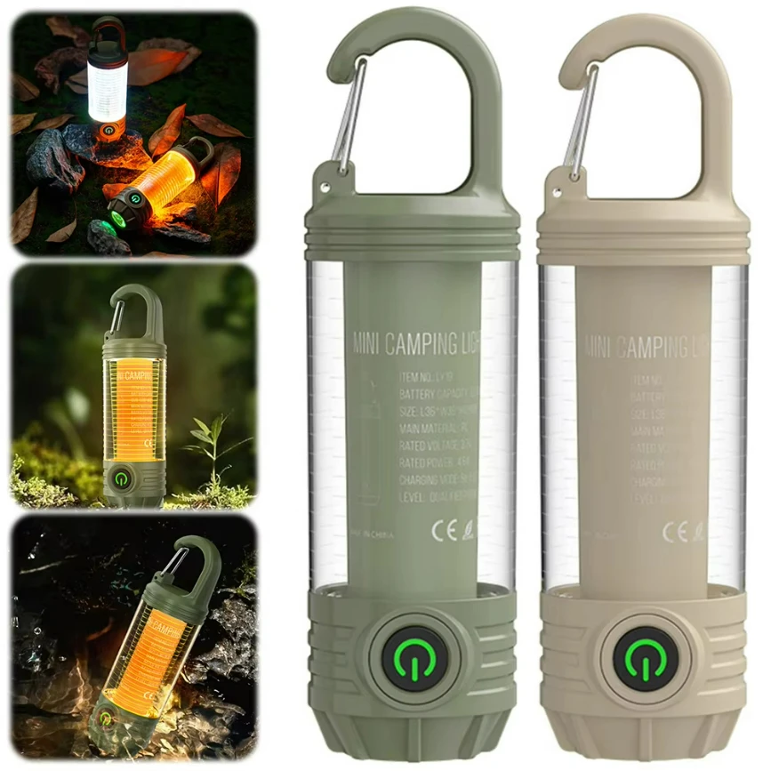 LED Camping Lantern with 5 Brightness Emergency Light Rechargeable Camping Light Flashlight for Blackout Hiking