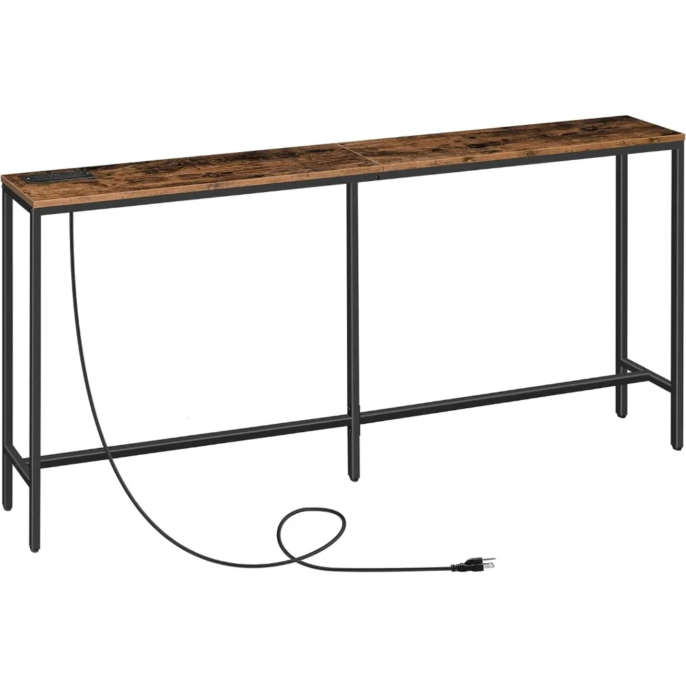 Console Table with Power Outlet, 70.9