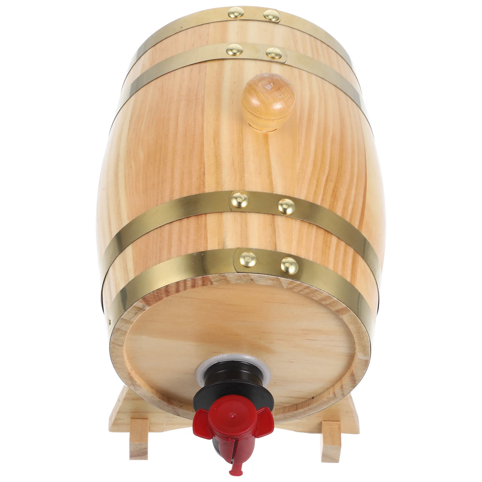 

1Set Wooden Wine Barrel Beer Container Wood Bucket Vintage Style Wine Aging Dispenser with Stand Desktop Decor
