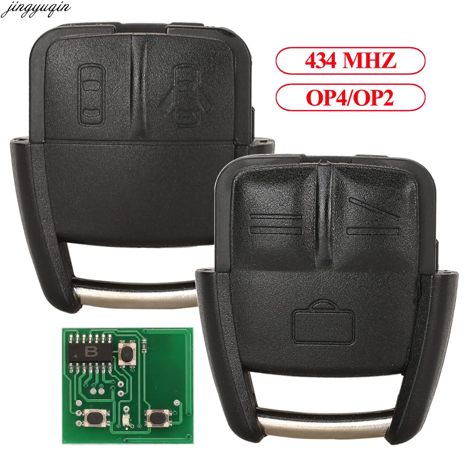 Jingyuqin Remote Control Car Key 434MHZ OP4/OP2 For Opel Omega 2001-2003 Vectra B 2000-2003 Astra Chevrolet Viva 2008 2/3 Button