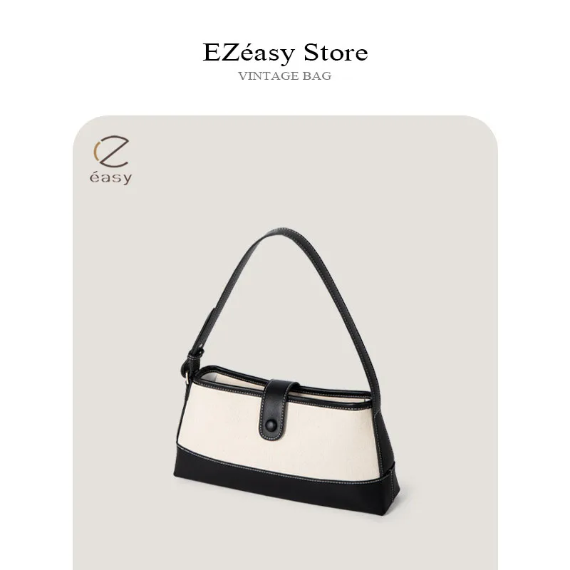 Ezeasy Licht Luxe Niche Designer Tassen Voor Vrouwen Gesplitst Canvas Schoudertas Handtas Messenger Bags Crossbody Tas Dames