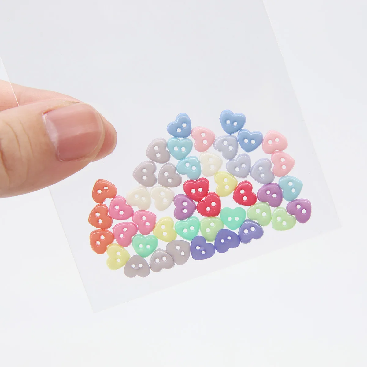 6mm 2 Holes Fancy Heart Tiny Mini Buttons for Dolls Clothing Sewing Crafts Accessories Scrapbooking Christmas Card Party Decor