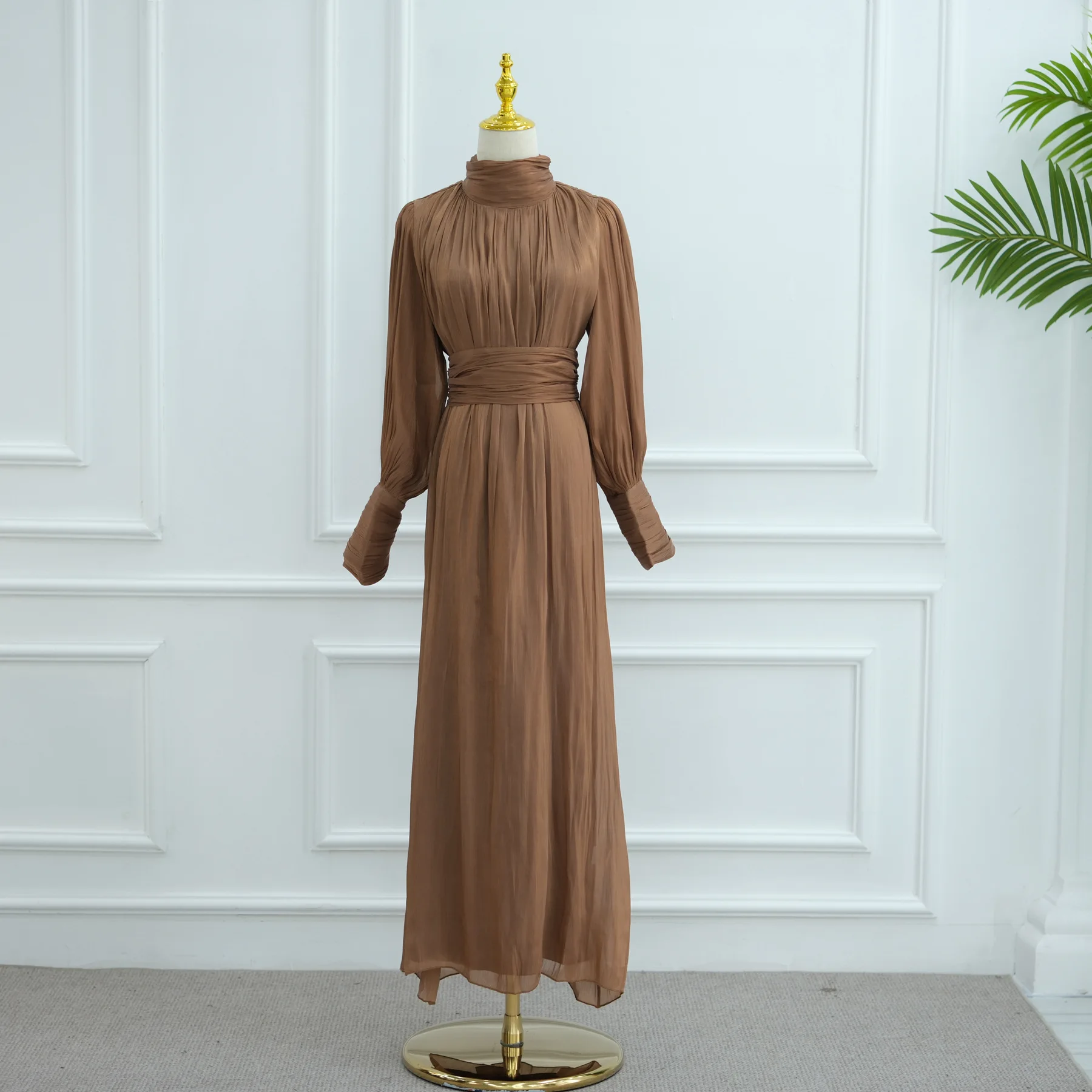 2025 Eid Modest Abaya Ramadan Musulman Maxi Robe Turkey Kaftan Islamic Clothing Muslim For Women Belt Dress Caftan Femme Vestido