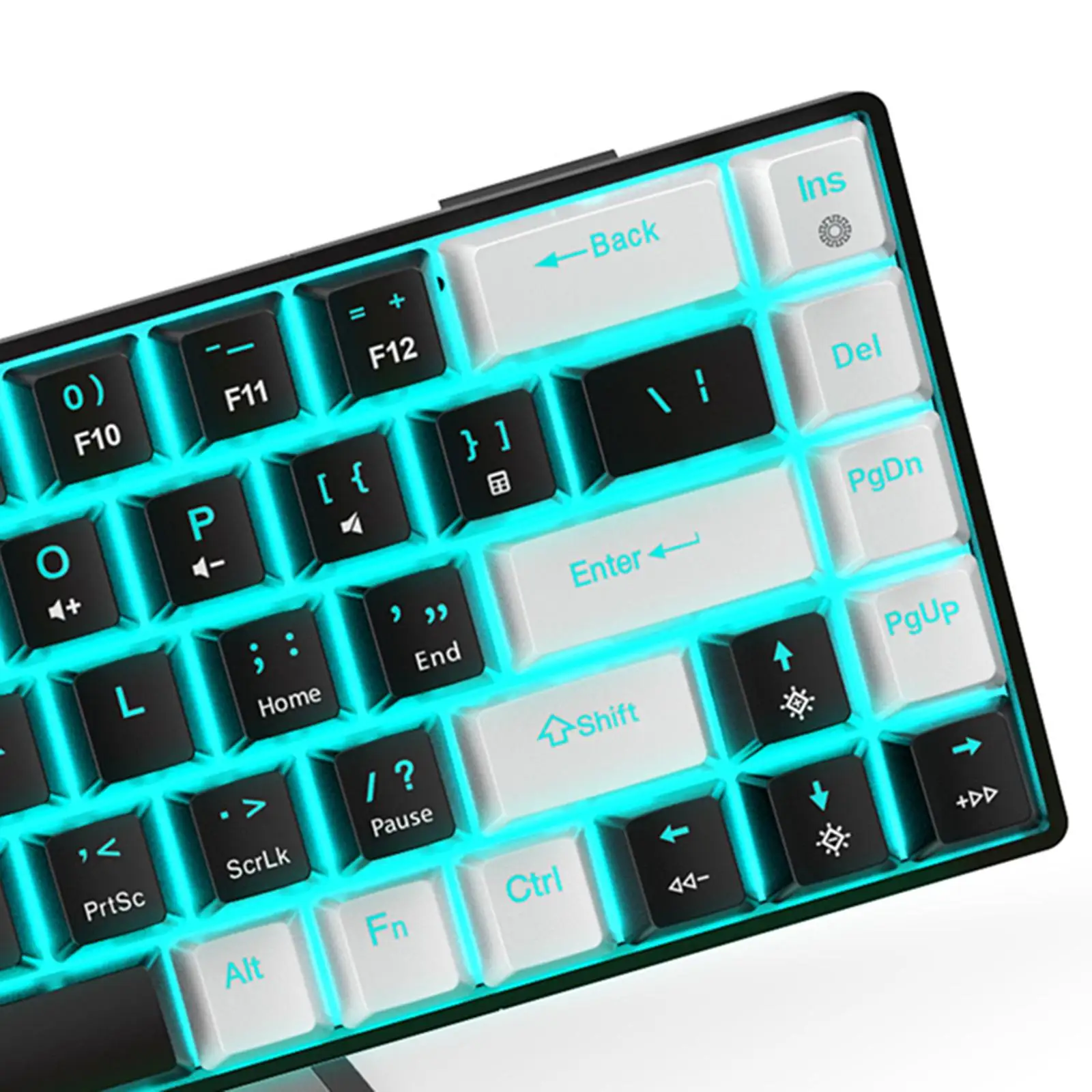 Teclado mecânico 19 modos de iluminação com fio interruptor azul para jogadores de PC laptop
