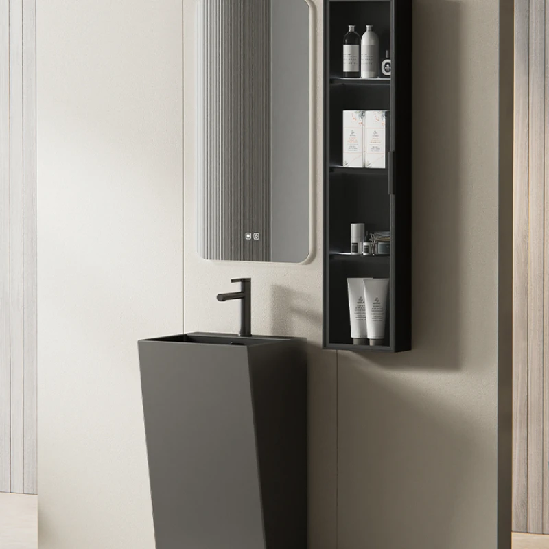 Gun gray column basin ceramic integrated floor-standing washbasin column balcony washbasin bathroom