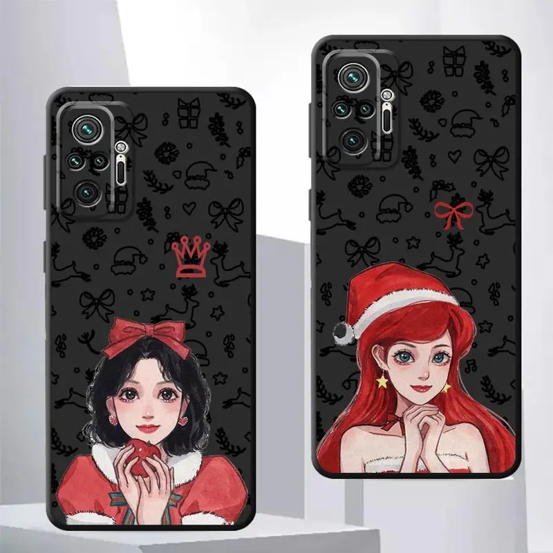 Merry Christmas Princess phone case for Xiaomi Redmi note 12 11 pro 5g 9S 7 13c 13Pro funda coque celulares protective cases