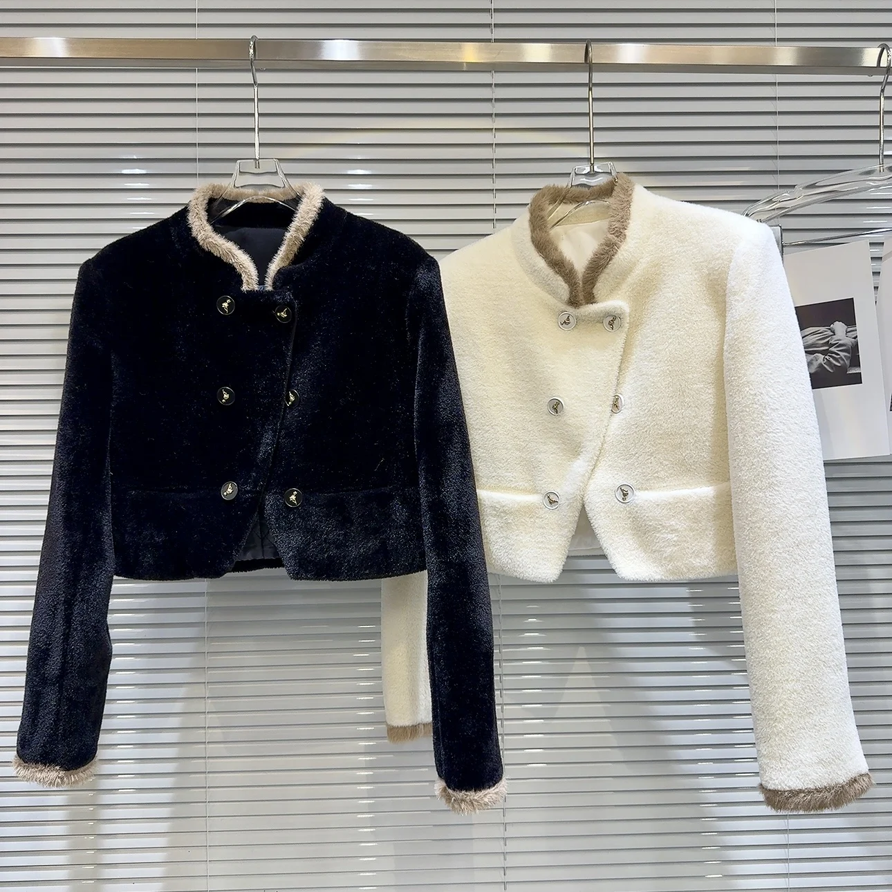 

Fur Lined ort Jaet Quilted Cotton Velvet Stand Collar Thi Winter Outerwear Ele Ladylike Sle Faionable Coat