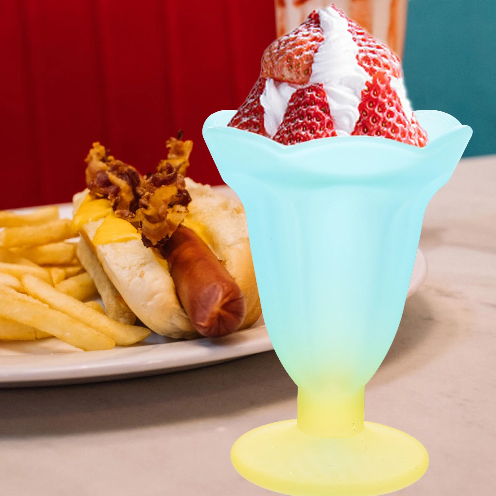 

Sweet Dessert Cup Glass Pudding Container For Ice Cream Yogurt Sundae Serving Home Party Bar Decor High Base Drink Holder