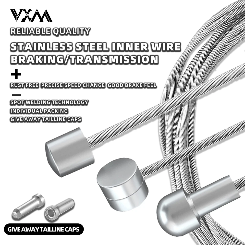 

VXM Bicycle Stainless Cable Road Cycling Thread Pull Disc Rim Brake Or Shift System MTB Bike Front Rear Derailleur Inner Wire