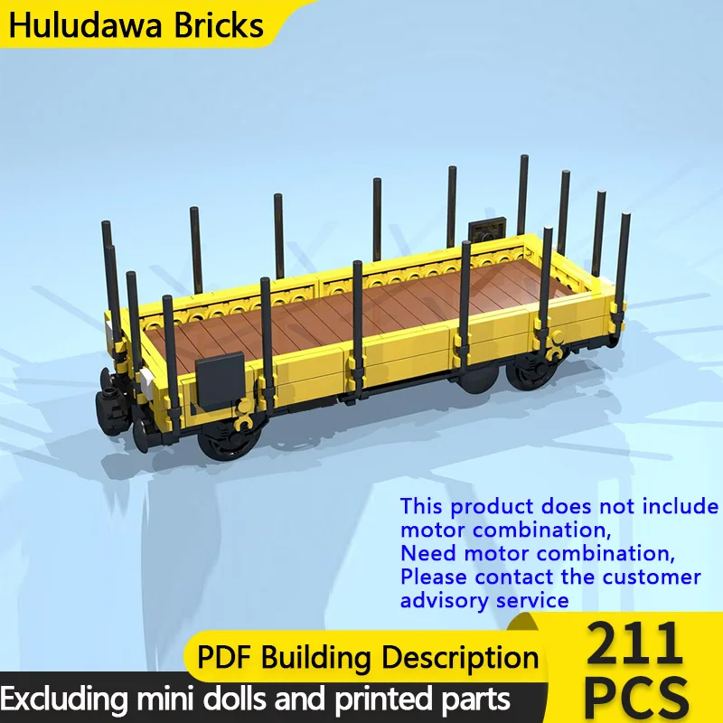 

City Car Model MOC Building Bricks 4-Wheel Yellow Stake Wagon Modular Technology Children Holiday Gifts Assemble Toys Suit