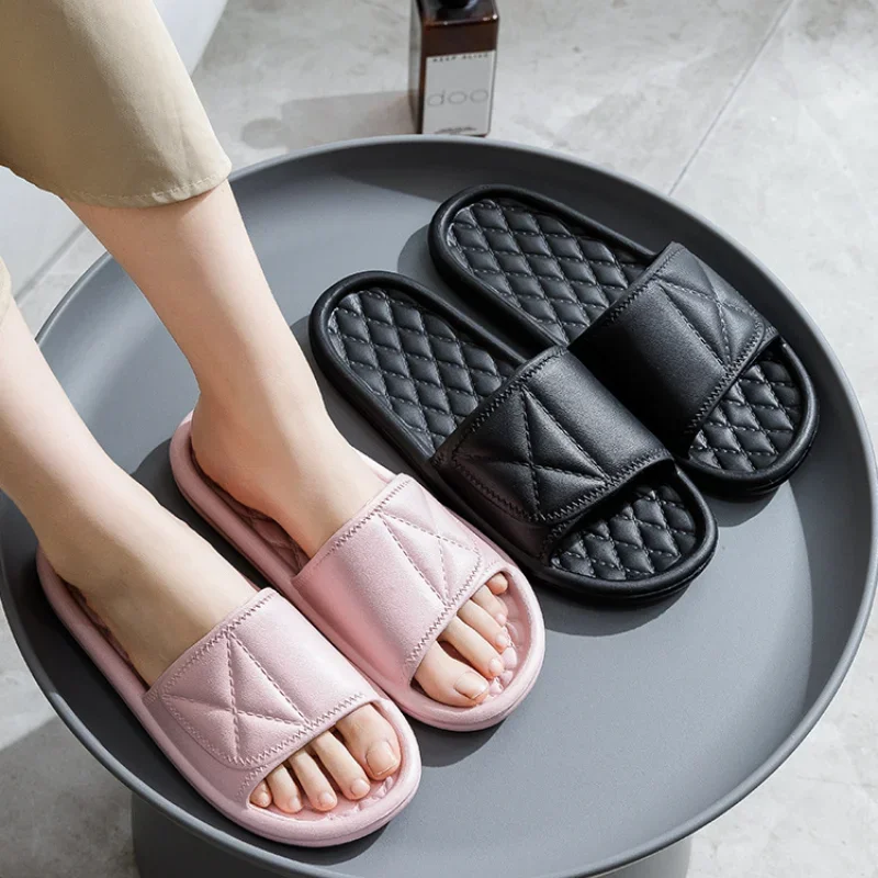 2024Beach Sandals Ladies Summer Shoes Indoor Bathroom Flip Flops Soft Eva Thick Platform Slippers for Women Anti-Slip Flat Heels