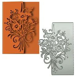 Metal Cutting Die Cut Flower Chrysanthemum Pattern Punch Stencil Handmade Greeting Card Cover Border Clipart Scrapbooking