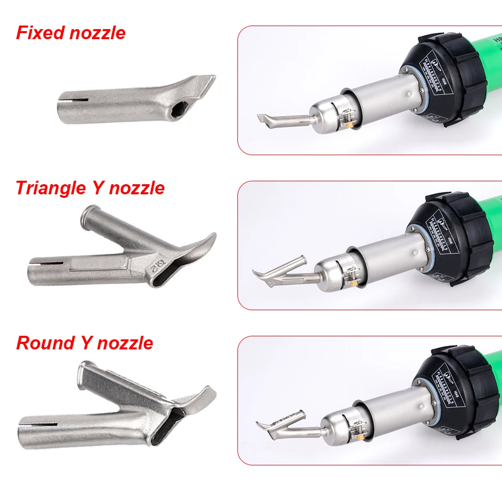 4pc Triangle Speed Welding Nozzle Y Type Hot Air Blower Head Heat Torch Welding Tip for Vinyl Plastic Polythene PVC Welding Tool