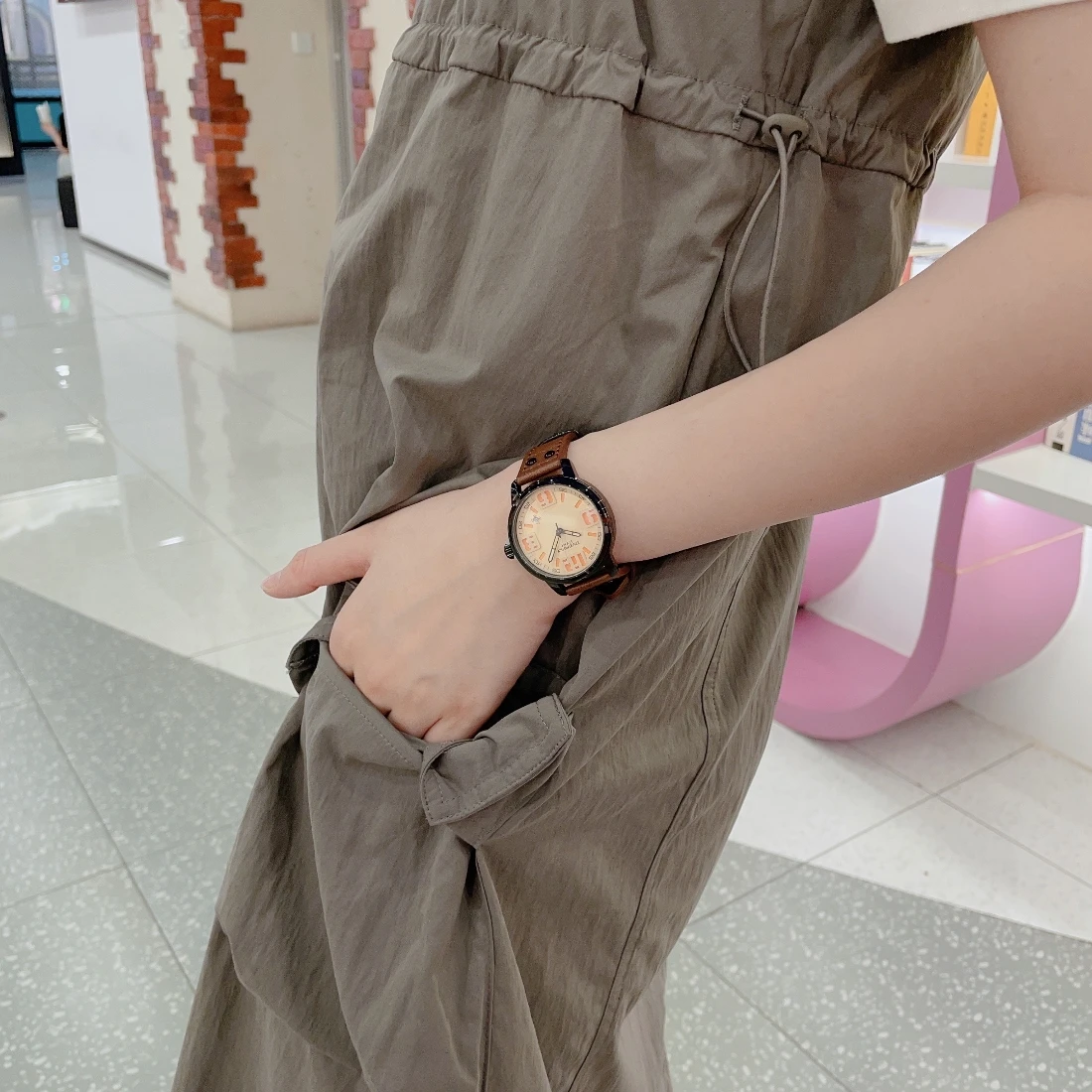 American Style Couple's Watch College Style High Grade Leather Quartz Women's Watch Casual Fashion Student's Daily Watch