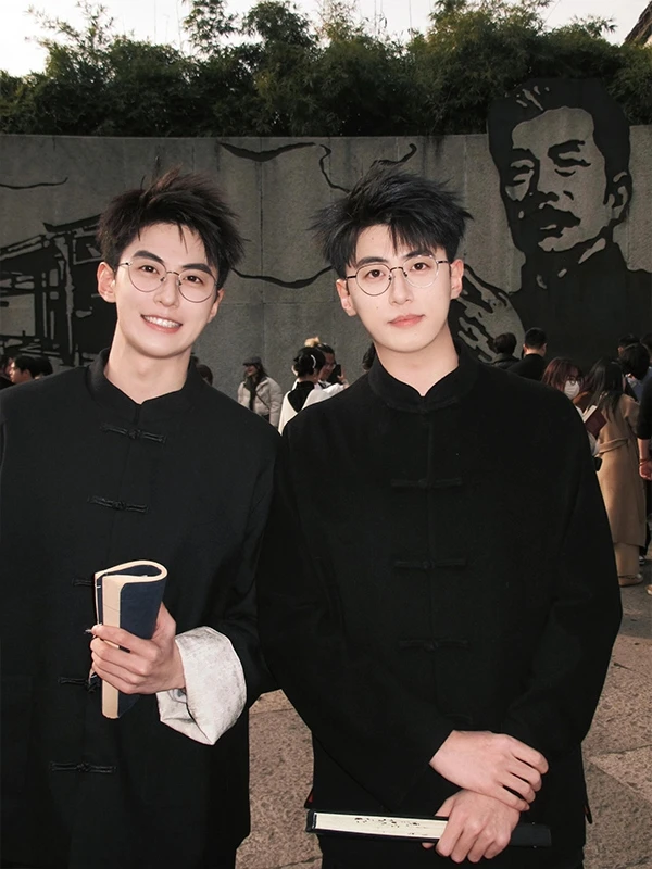 

New Chinese Sle Men's Autumn Thin Button Stand Collar Suit Jaet High Sensation Haome Tang Costume Western Sle Coat