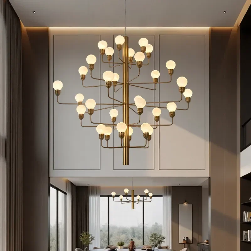 Nordic Creative Minimalist Natural Marble Chandelier for Dining Room Living Room Bedroom Study Villa Midsummer Fruit Lamp