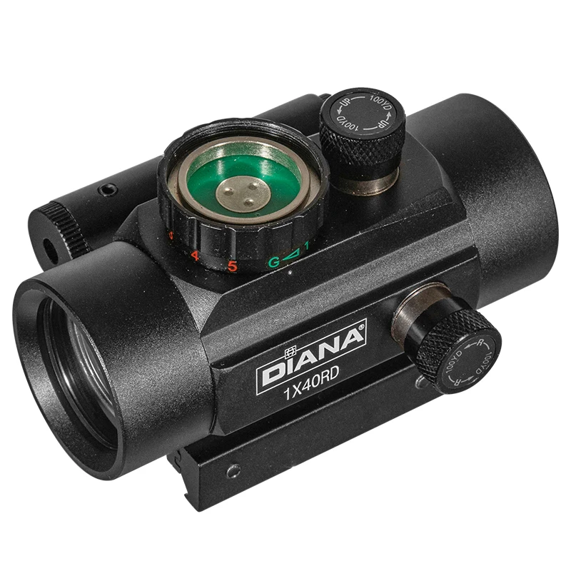 ديانا 1x40 مع الليزر الأحمر الأخضر نقطة حمراء البصر التكتيكية Riflescope صالح 11/20 مللي متر السكك الحديدية البصرية البصر نطاق اكتشاف لصيد البندقية