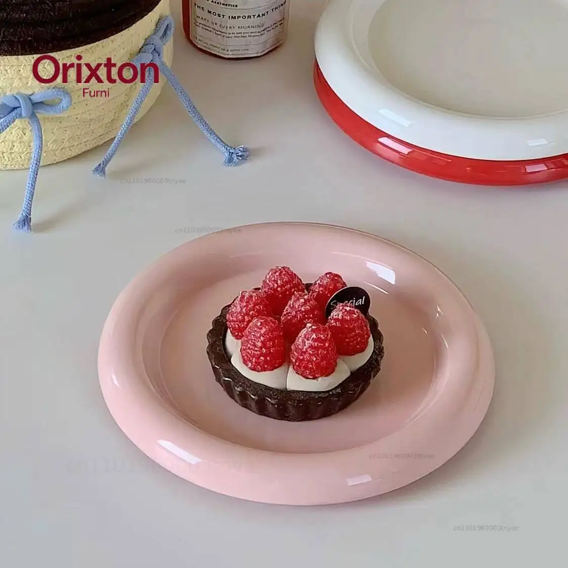 Nordic Creative Ceramic Plate Round Service Plate Steak Western Dishes Dessert Plate Unique Main Course Kitchen Tableware
