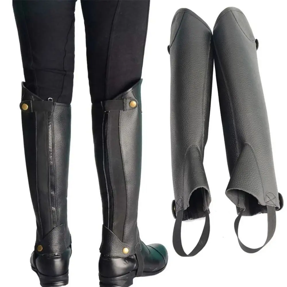 Leggings équestres en cuir de vachette, protège-jambes, protège-jambes, bottes d'équitation confortables et durables, protège-jambes respirants