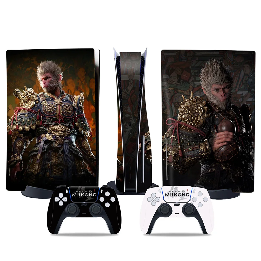 Sun Wukong Protective Cover Decal For PS5 Slim Disc Sticker for Black Myth for Playstation 5 Disc Digital Console Controller