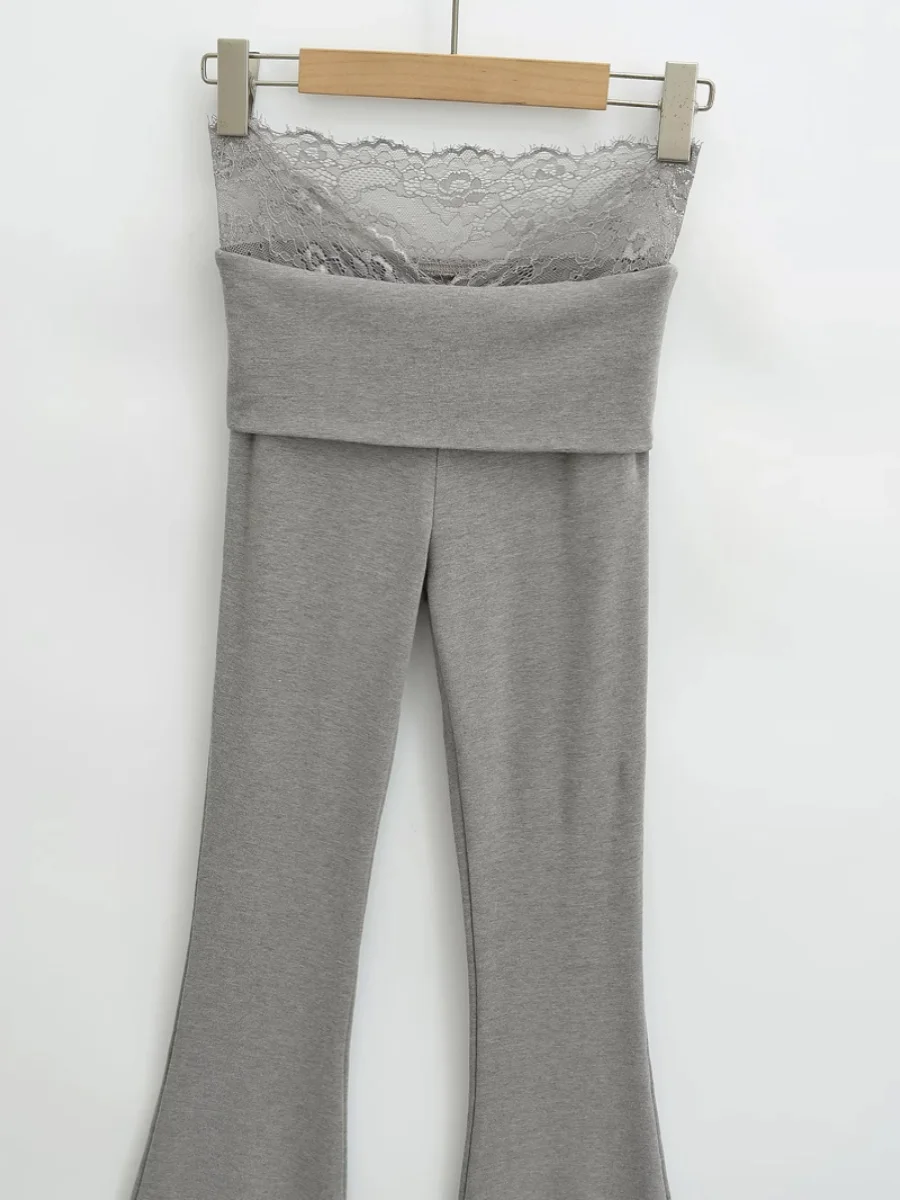 مثير عالية الخصر محبوك سراويل تقليدية المرأة مطاطا الربط جرس بوت الأمريكية الساخنة فتاة الدانتيل تقليم تأثير التخسيس