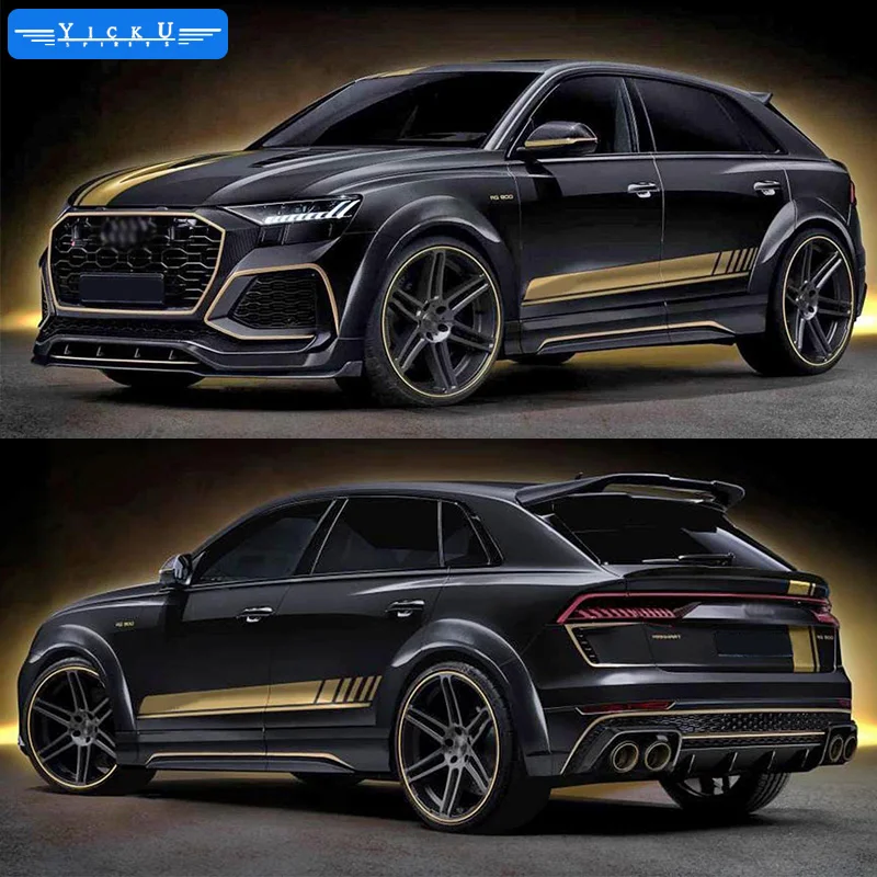 The new carbon fiber body kit is suitable for the Audi RS Q8 modified Mahat front bumper and rear bumper