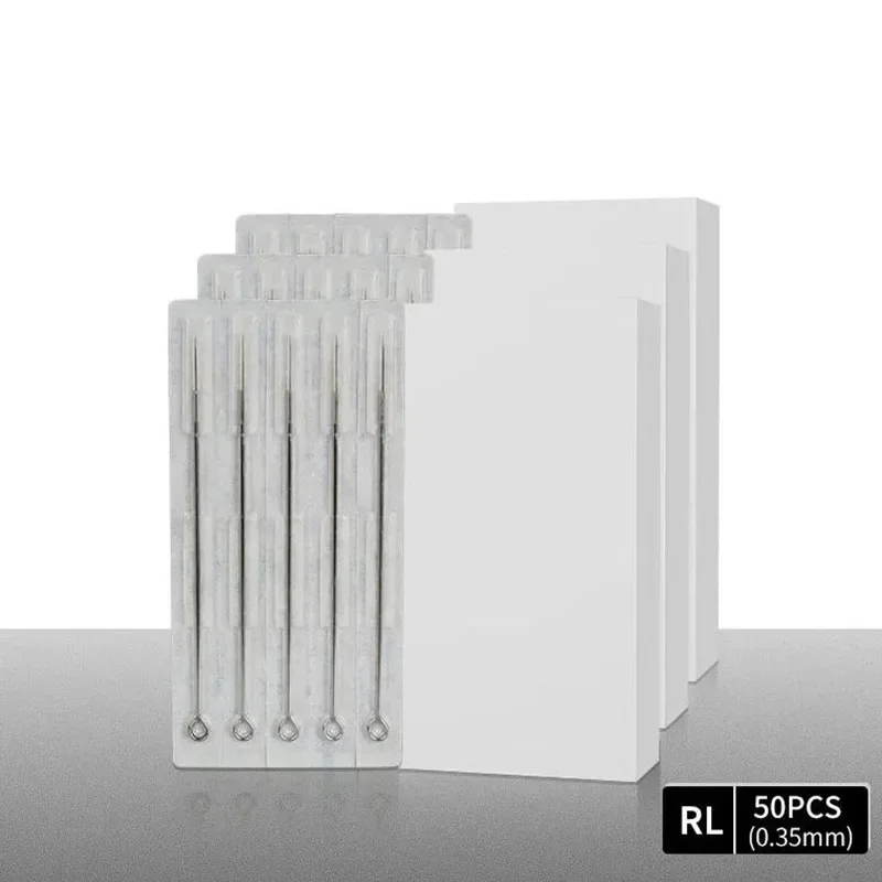 50 Pieces/Box Disposable Sterile Round Liner Tattoo Needles for Standard Tattoo Machine & Grips 1/3/5/7/9/11/13/15RL