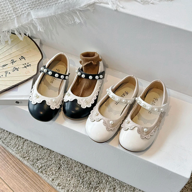 

Kids'Casual Shoes Mary Jane Shoes PU Leather Summer Shoes For Girls Soft Bottom Hook and Loop Beige Black Shoes Size 23-34