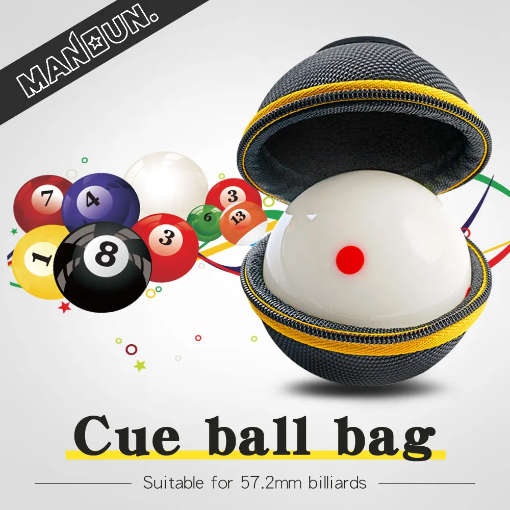 

MANDUN Clip-on Cue Case Portable Billiard Cue Ball Bag Carrying Pool Training Balls Case Holder Billiards Protector Accessory