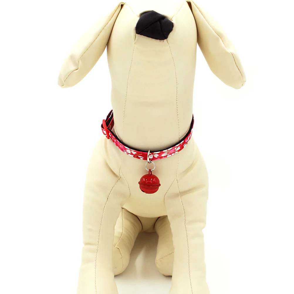 

3 pcs Cat Head Safety Buckle Pet Collar Flower Printed Adjustable Necklace For Cat Dog Small Pets S Red