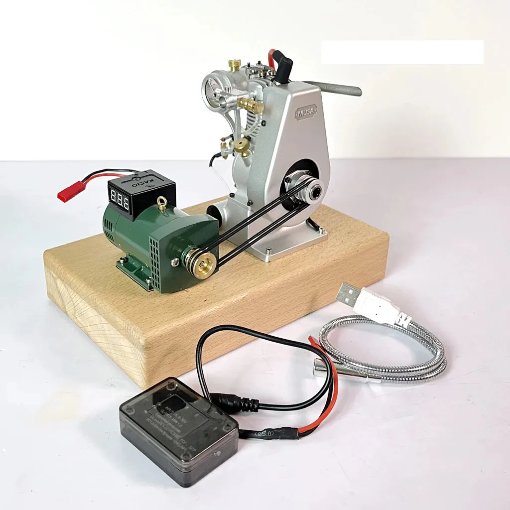 

MUSA Mini Micro Single Cylinder Gas Powered Motor Four Stroke Forced Air-cooled Engine Model Science Educational Experiment Toy