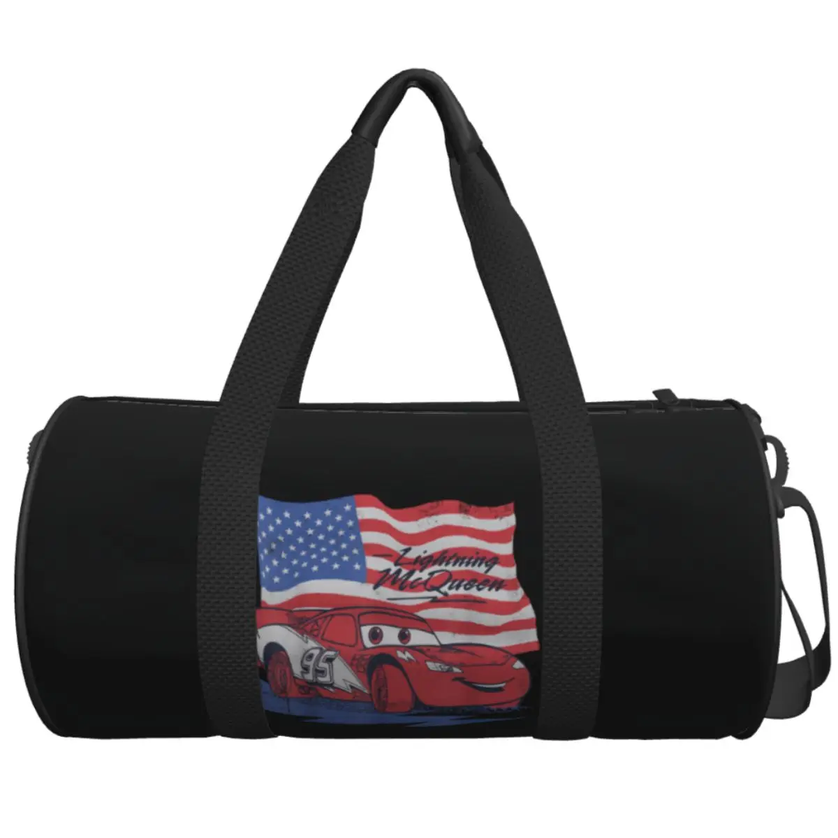 

Cars US Flag Lightning McQueen Travel Bag Yoga Gym Bag Couple Design Large Capacity Novelty Sports Fitness BagsWeekend Handbags
