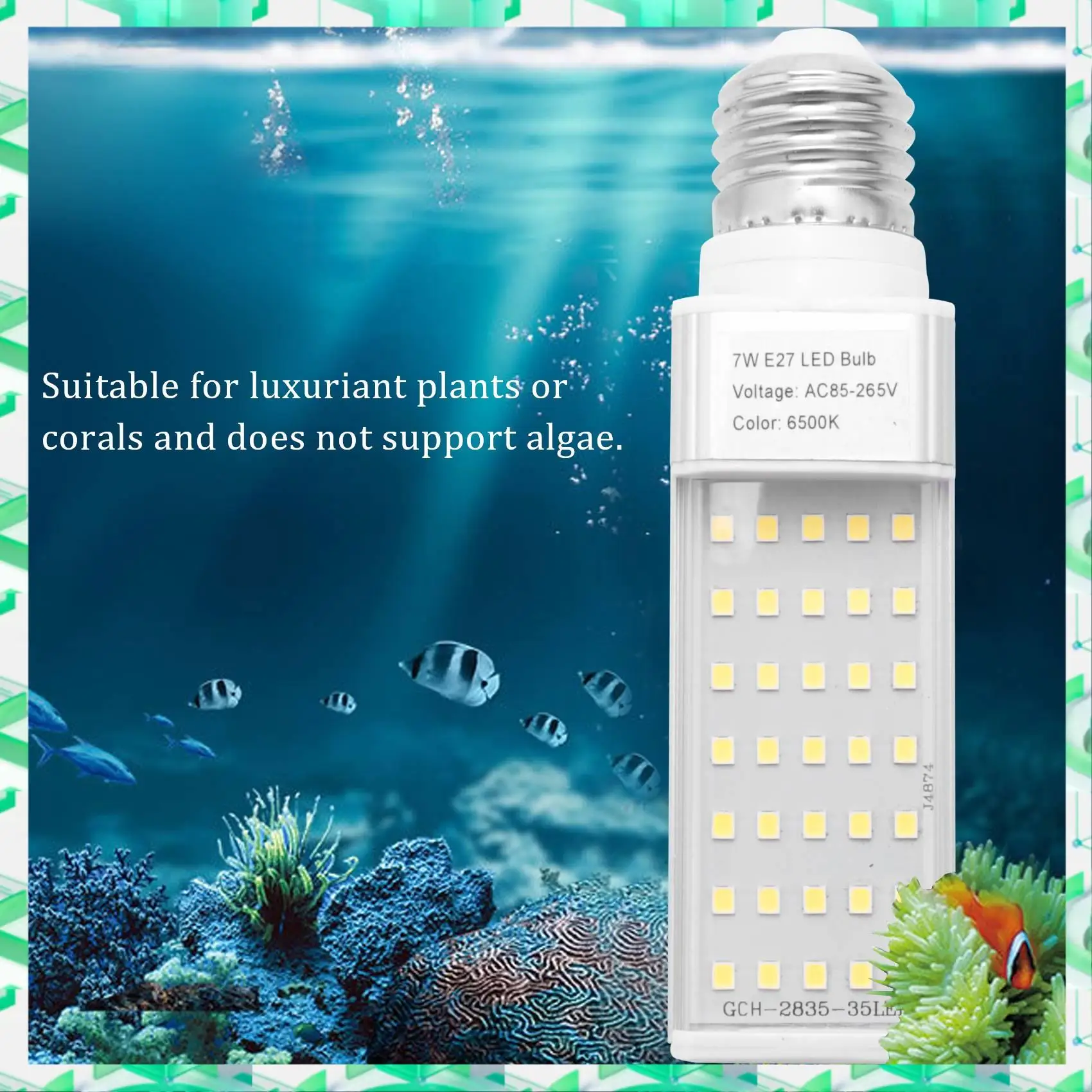 

FIZP Fishpod White Plant Aquarium 7W Grow Light LED Tank Fish Coral Bulb E27 Lamp