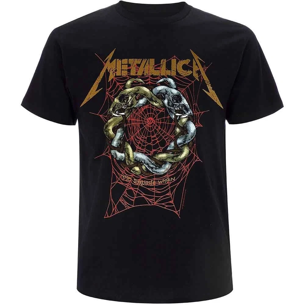 Camiseta da banda Ruin Struggle Metallica 100% algodão com estampa gráfica masculina e feminina, streetwear de verão