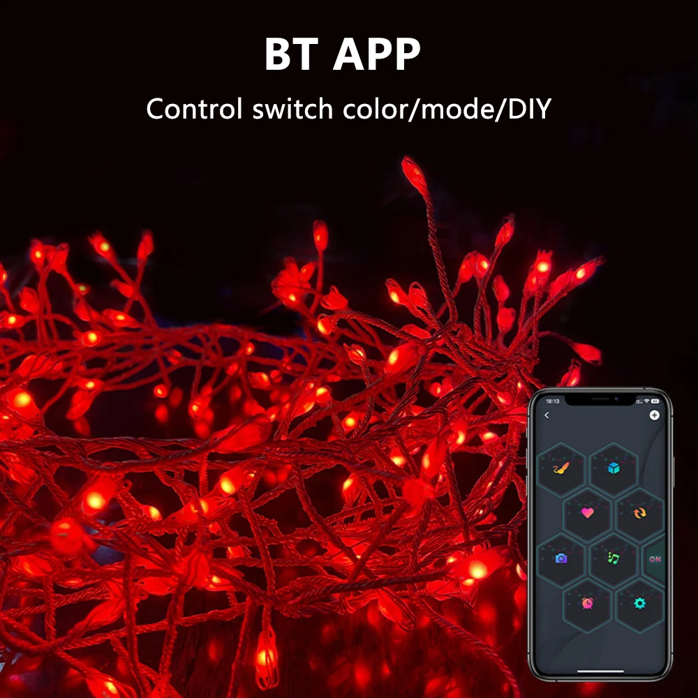 Smart LED RGB Ceiling Chandelier  Decoration String Lights for Christmas DIY Picture Display Music Rhythm Bluetooth APP Control