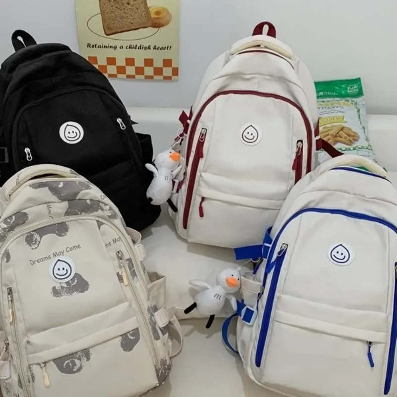 2023 New Cute Backpack Women's High-end Nylon Cloth Backpack Korean Version Large Capacity Student School Bag