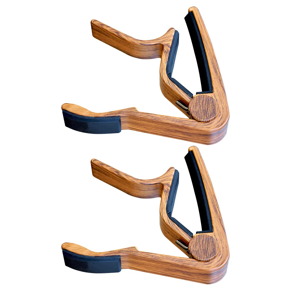 

2pcs Red Wood Grain Capo for Guitar Ukulele Accessories Durable Aluminum Alloy Tool Secure Grip Universal Compatibility