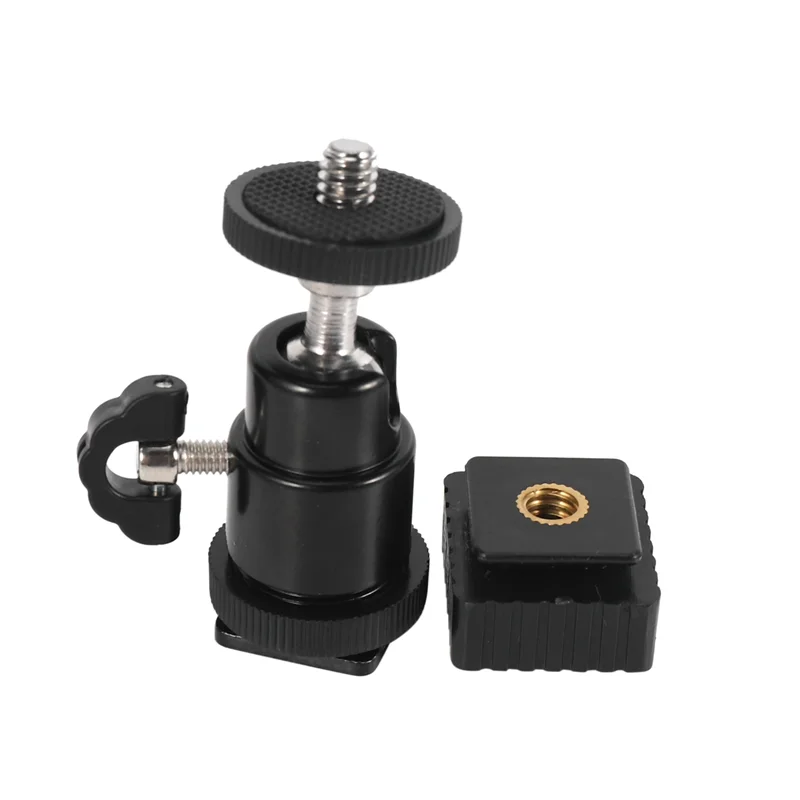 A003 5 個の金属ネジアダプター三脚ネジコンバーター & 1X 液晶モニターアダプター、ホットシュー、コールドシューベース付き