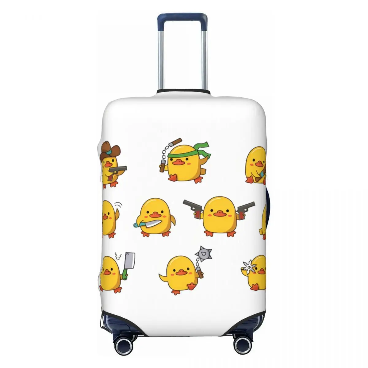 

Custom Set Of Illustrations With Dangerous Cute Ducks Luggage Cover Protector Travel Suitcase Protective Cover for 18-32 Inch
