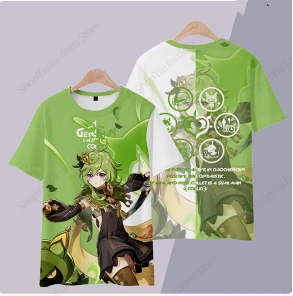 Anime Genshin Impact Klee Hutao Raiden 3d Print T-shirts Men Women Fashion Tshirt Kids Tops Tees Short Sleeve T Shirt Game 2025