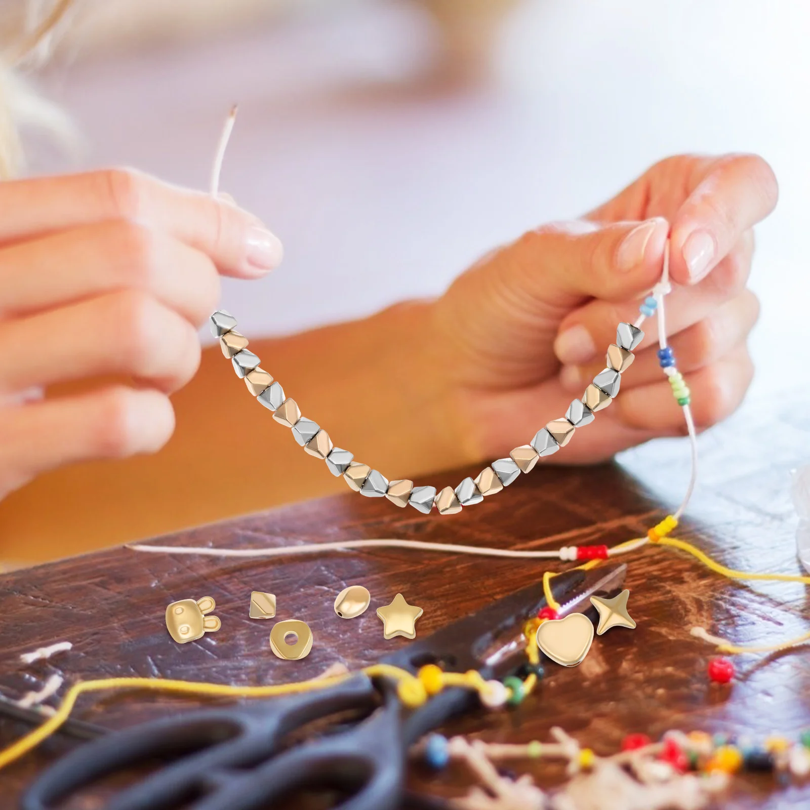 

200pcs Jewelry Making Beads Irregular Necklace Charms Bracelet Spacer Diy Shaped Bead Kit Tiny Craft Supplies Loose