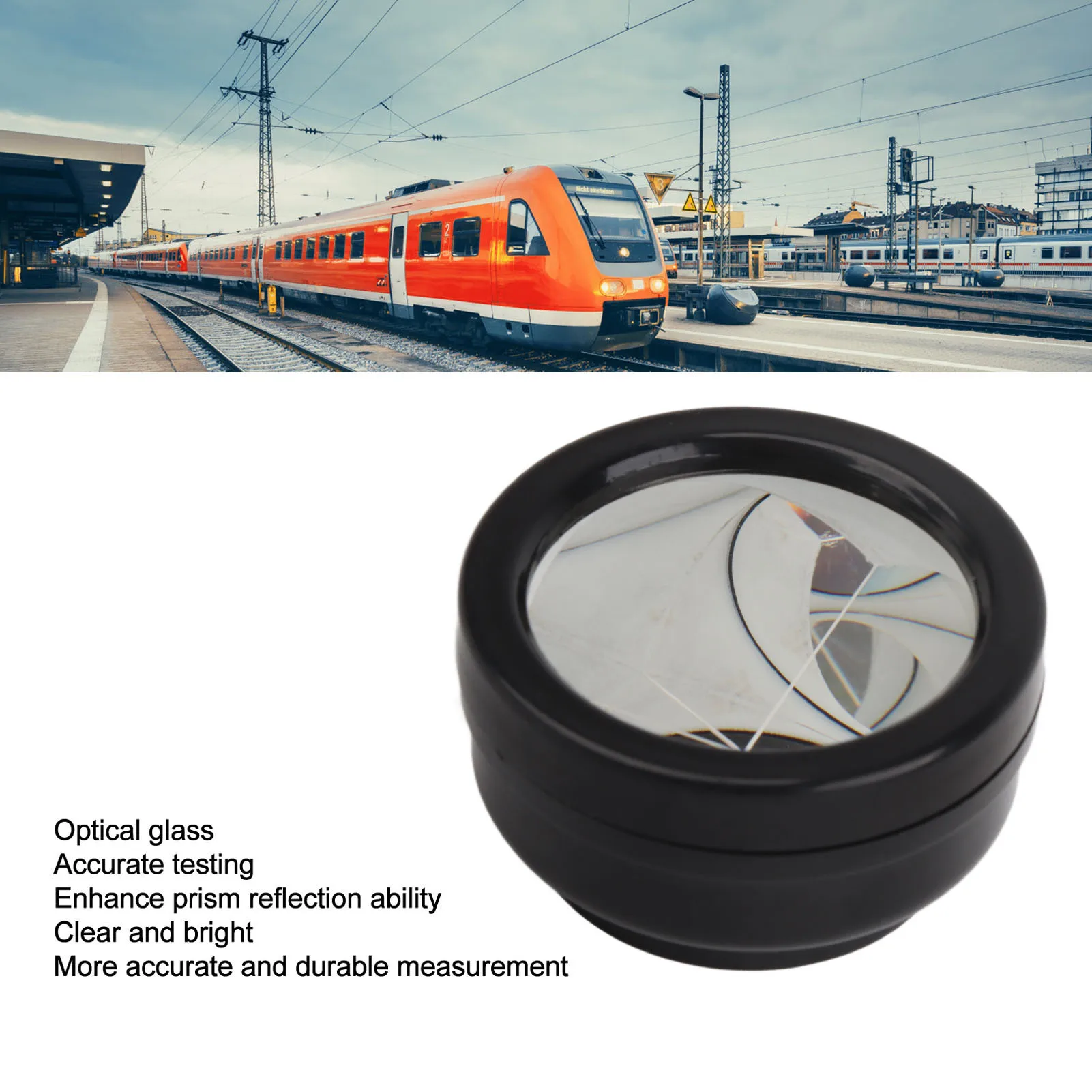 ปริซึมถั่วลิสงขนาดเล็กทดแทน 1.5 นิ้วปริซึมสำรวจขนาดเล็ก อุปกรณ์เสริมปริซึมรวมสำหรับการวัดปริซึมสถานีรวม ปริซึมสำรวจ