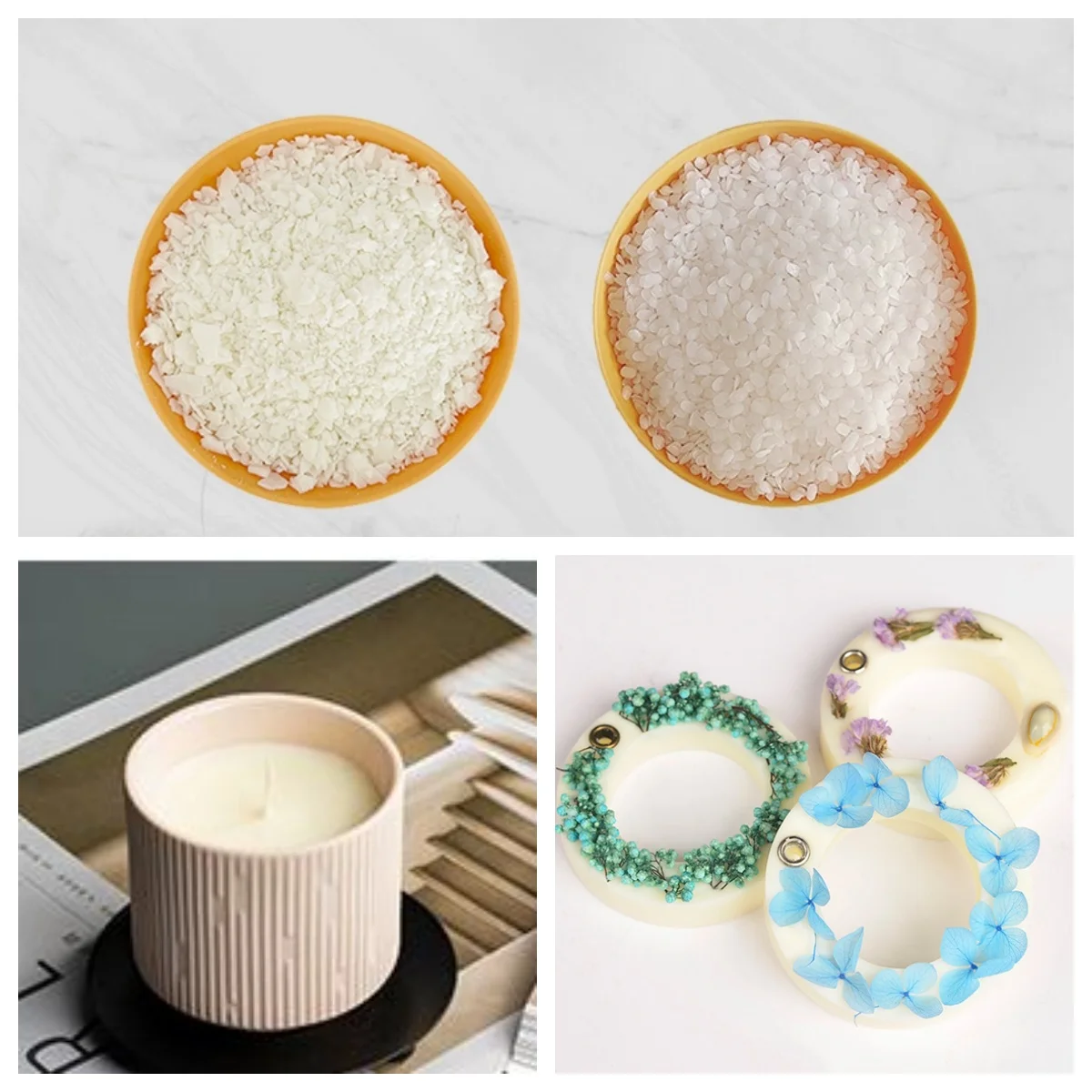 

Soy Wax and White Beeswax Homemade Natural Beeswax Raw Material Granules Smokeless DIY Aromatherapy Candles Wax Tablets Material