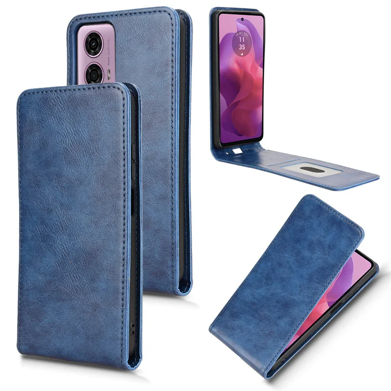 Luxury Phone Cover For Motorola G24 Power Vertical Flip leather Case For Motorola Moto G24 G 24 Case Premium Wallet Retro Cover