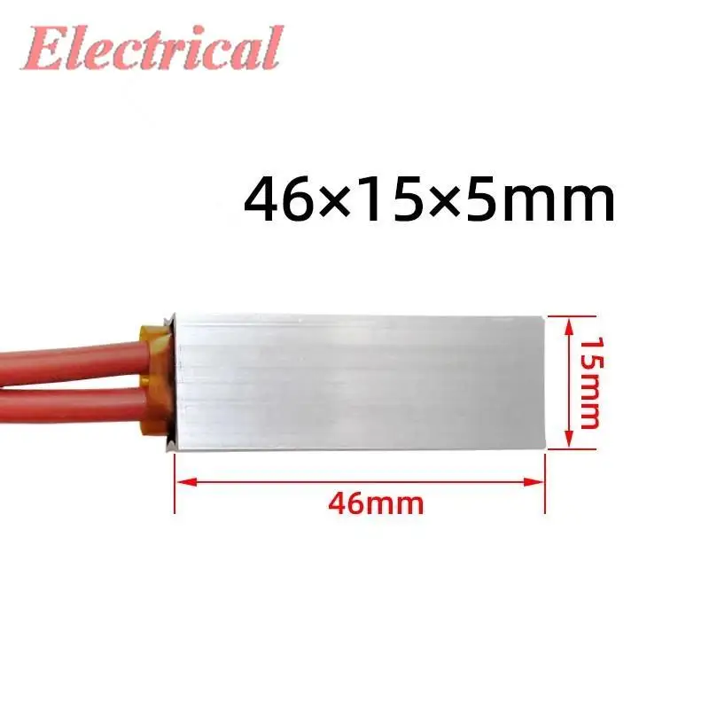 1pc 12V~220V Constant Temperature Ceramic PTC Heating Element For Incubator Aluminum Shell Electric Heater 46x15x5mm 220V 230C