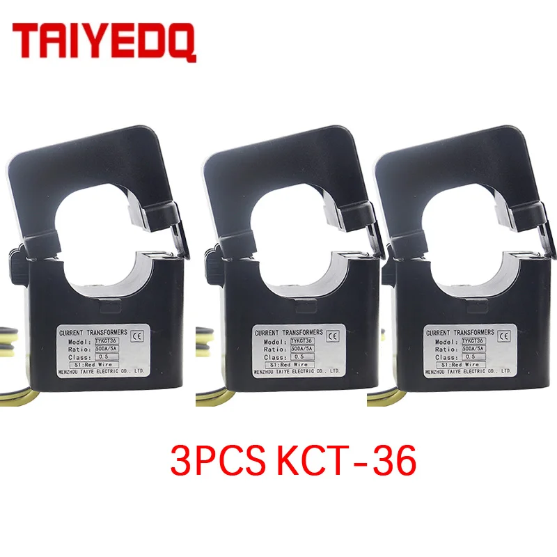 3PCS Split core current transformer KCT-36 current sensor 100A 200A 250A 300A 400A 500A 600A mini current transformer CTs